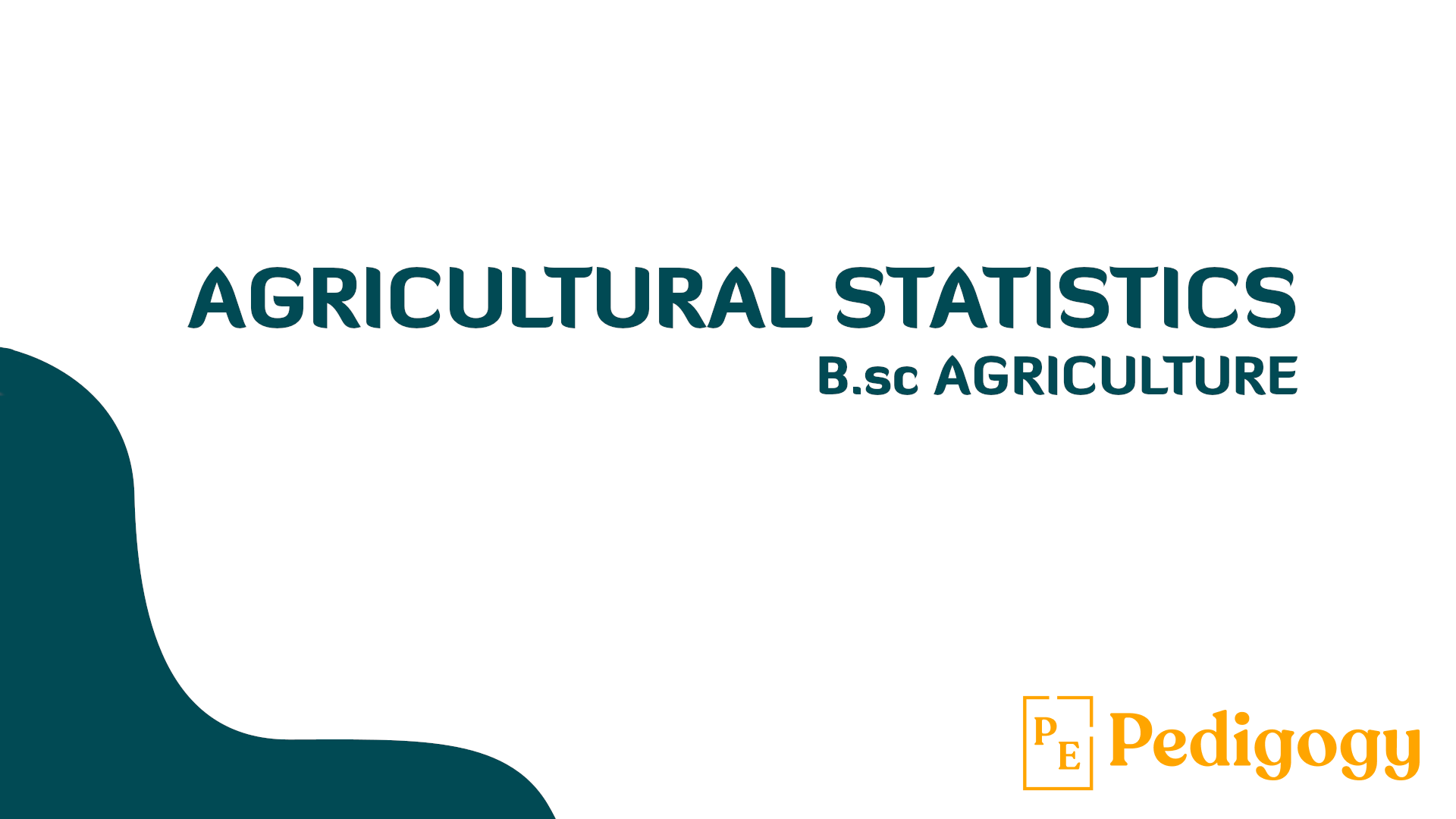 Learn Agricultural Statistics with Rahul