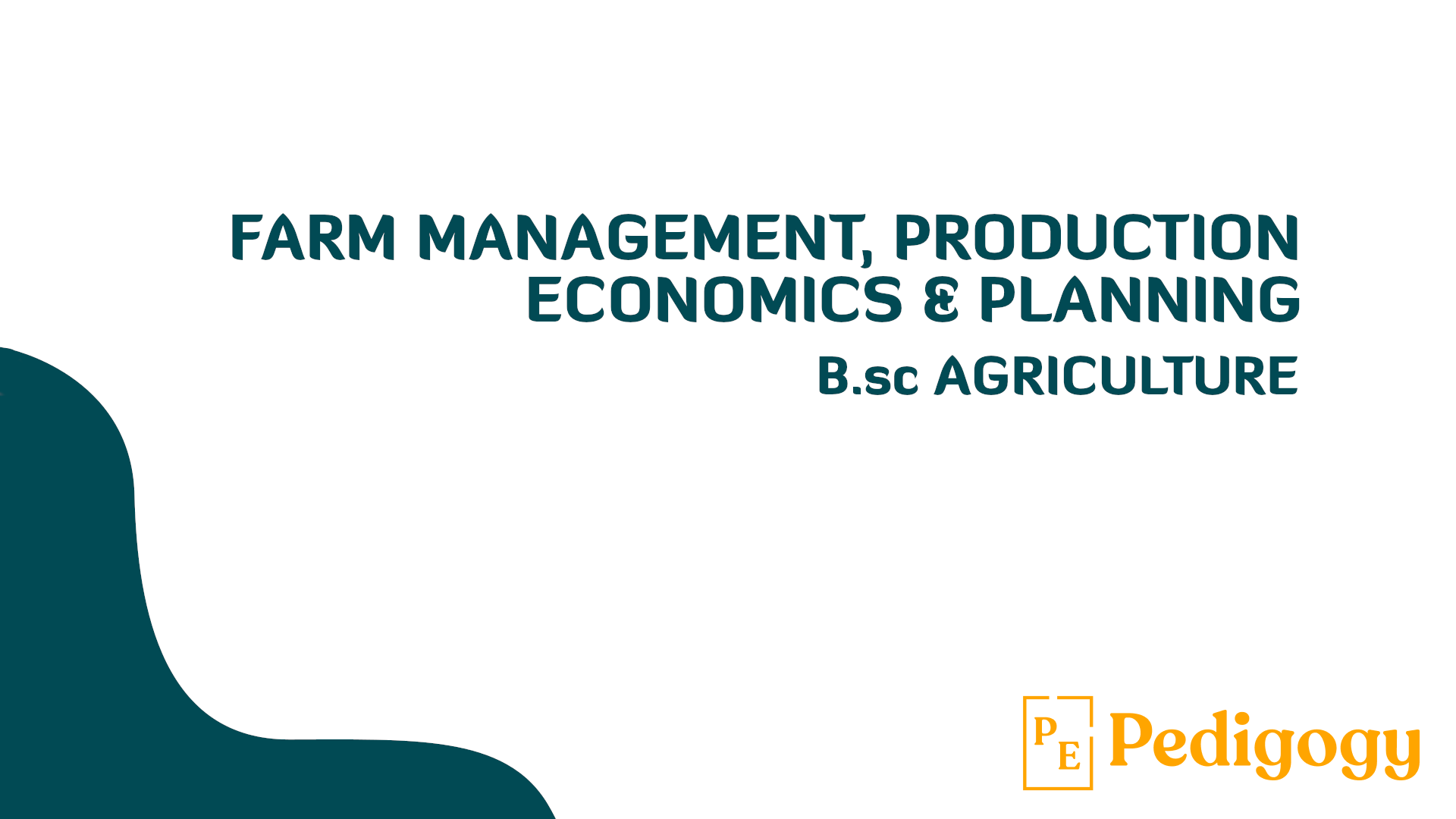 Learn Farm Management, Production economics and Planning with Rahul